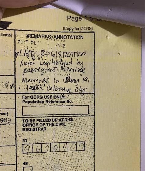 HANDWRITTEN ANNOTATION ON BIRTH CERT FROM PSA.